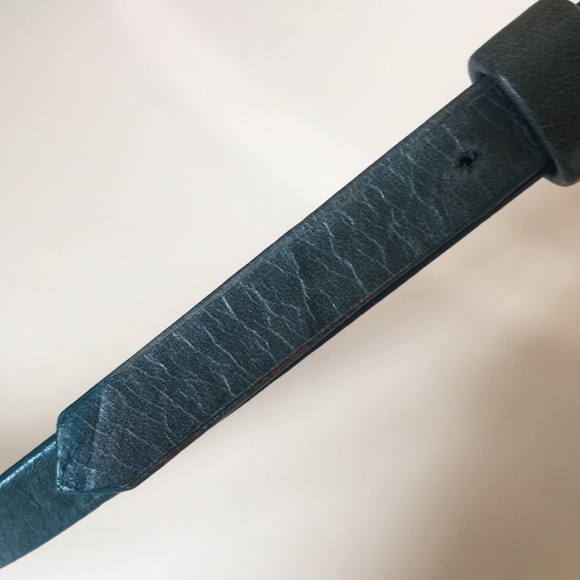 Anthropologie Teal belt with gold buckles - Picture 2 of 5